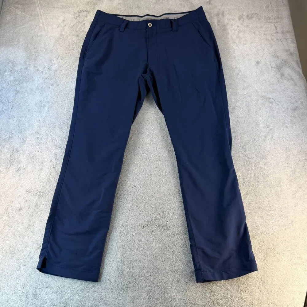 Under Armour Men's Golf Pants 36x32 Navy Stretch Performance Straight Leg 36 32